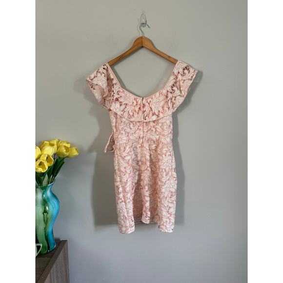 Club Monaco Nawale Pink & White Lace One Shoulder Dress - Picture 8 of 12